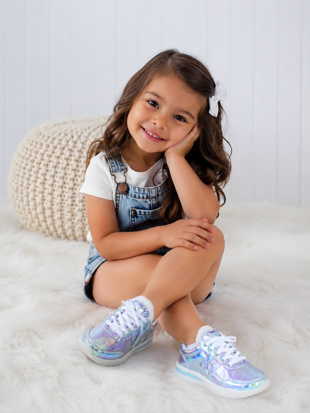 Class Girls Whitney Court Sneakers in a vibrant, iridescent holographic finish.